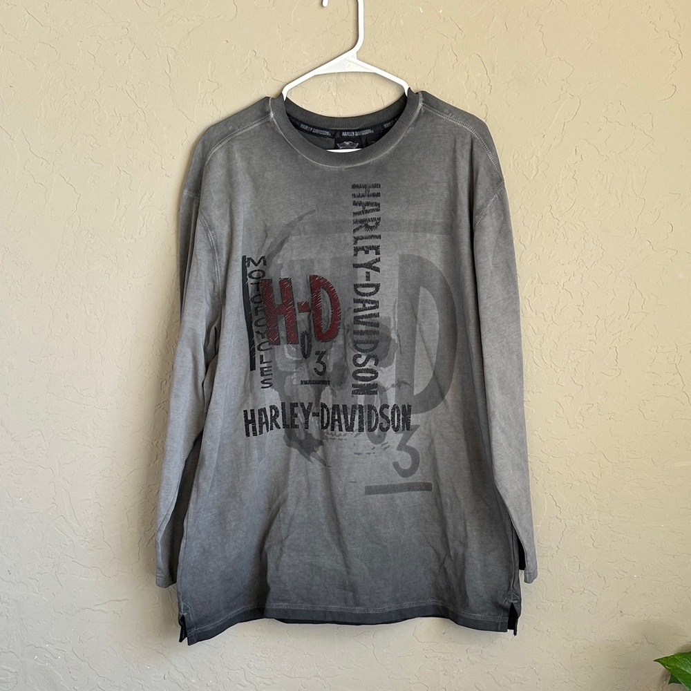 XL long sleeve Harley Davidson vintage fadded black gray